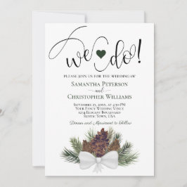 Det gör vi! Rustic Pinecones & Grenar Winter Weddi Inbjudningar