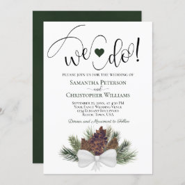 Det gör vi! Rustic Pinecones & Grenar Winter Weddi Inbjudningar
