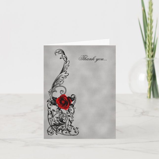 Det gotiska brölloptack för dans tack kort (Framsida)