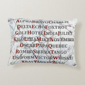 Det grått flygalfabetet som är rött och, kudder prydnadskudde