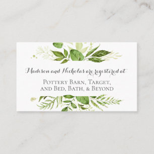 Det GreenWedding registreringsmellanlägget Cards Visitkort