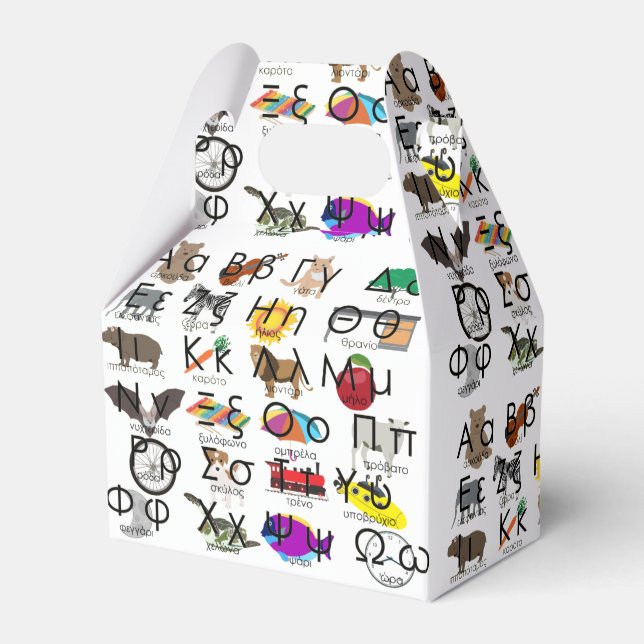 Det grekiska alfabetet Brev Ord & Bilder Presentaskar (Framsidan Sidan)