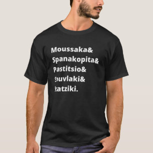 Det grekiska Cuisineet Foodie Traditional Grekland T Shirt