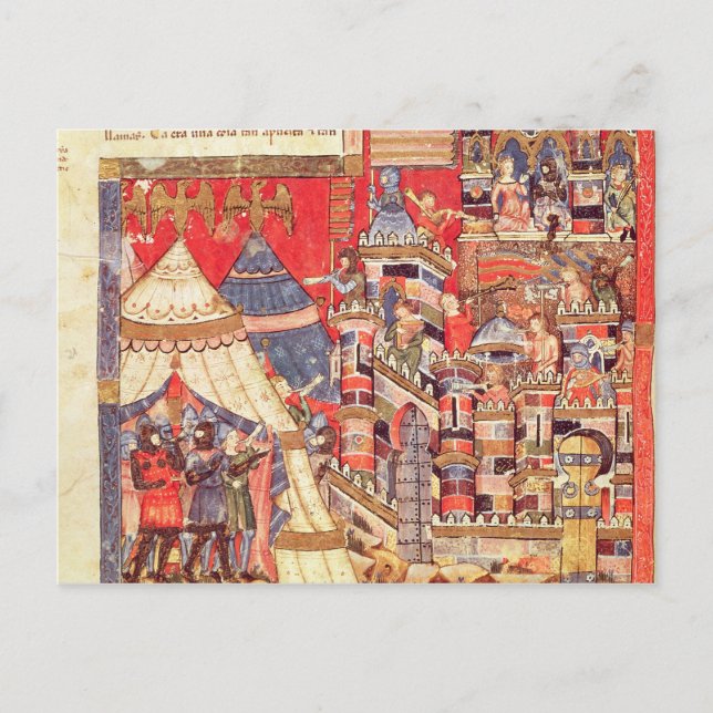 Det grekiska lägret och staden av Troy Vykort (Framsida)