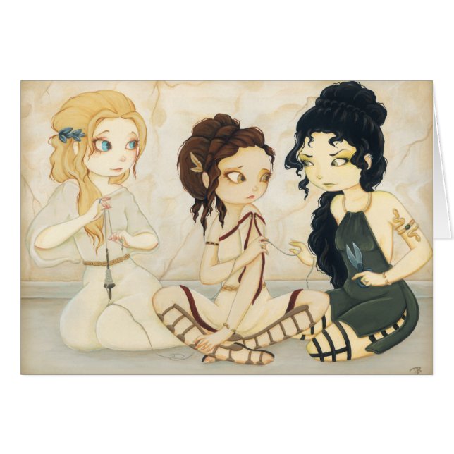 Det grekiska mythologykortet för Öden Hälsningskort (Framsidan Horizontal)