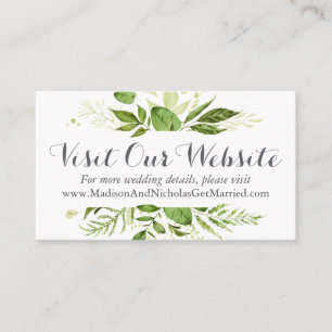 Det gröna bröllopWebsitemellanlägget Cards lant Visitkort