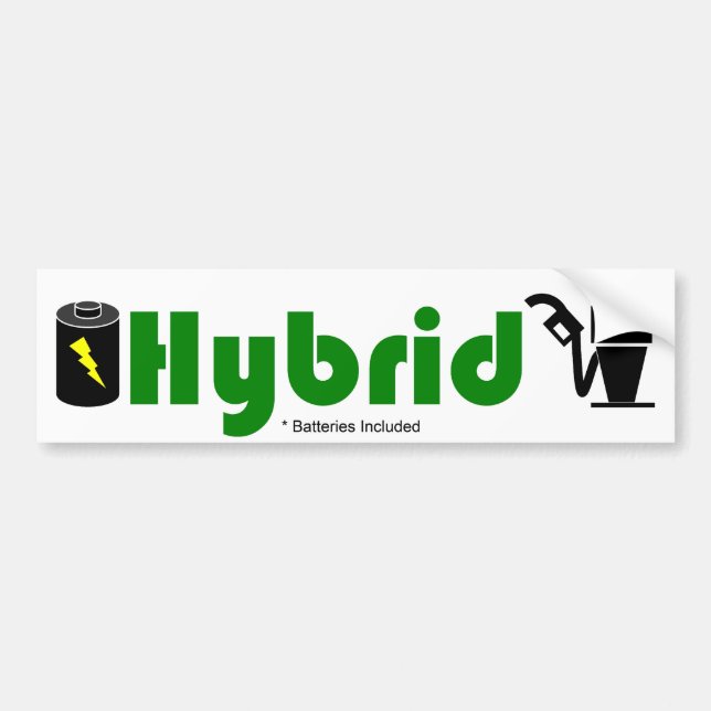 Det gröna HYBRID- batteriet och pumpar Bildekal (Framsidan)