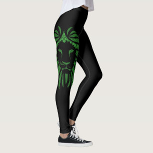 Det gröna lejona huvudet går lejon på någon leggings
