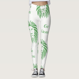 Det gröna lejona huvudet går lejon på någon leggings