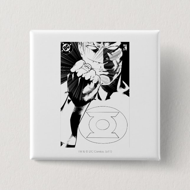 Det gröna lyktaslutet täcker upp, svartvitt knapp (Framsida)