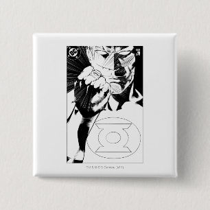 Det gröna lyktaslutet täcker upp, svartvitt knapp