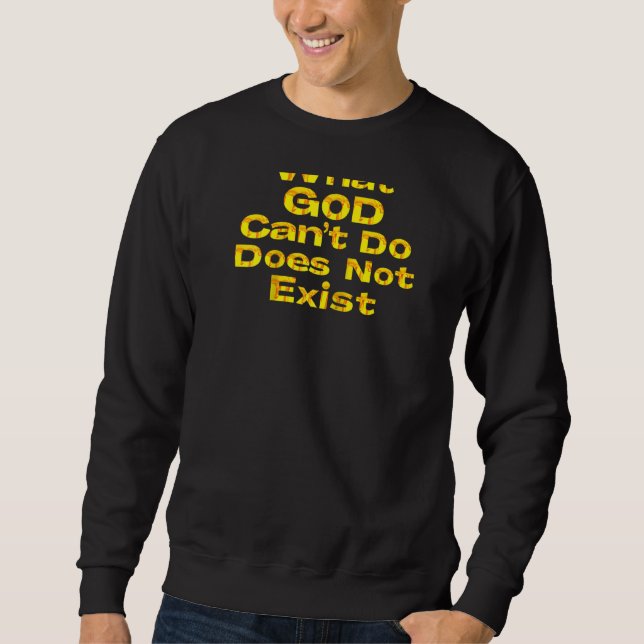 Det Gud inte kan göra finns inte Christian Raglan Lång Ärmad Tröja (Framsida)
