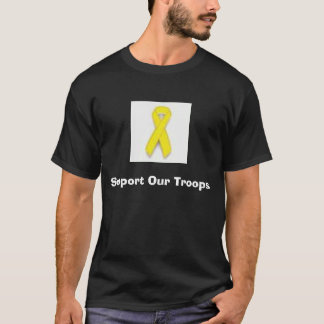 det gula bandet, stöttar våra Troops. Tee Shirt
