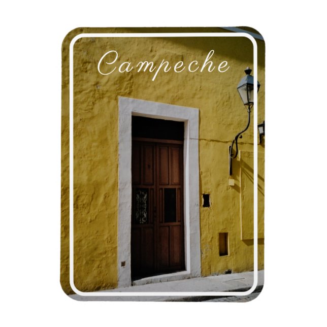 Det gula huset, Campeche, Mexiko Magnet (Vertikal)