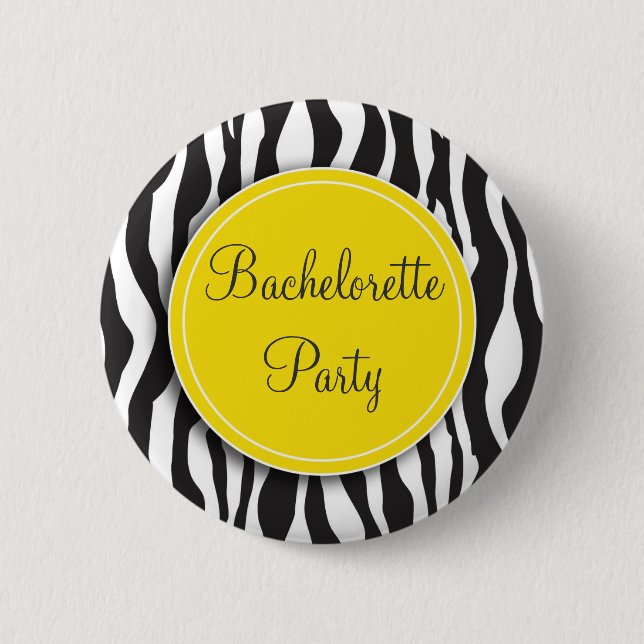 Det gula zebra tryckBachelorette partyet knäppas Knapp (Framsida)