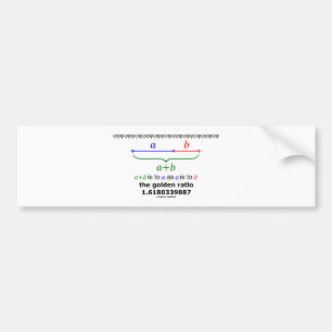 Det guld- förhållandet (matematik 1,6180339887) bildekal