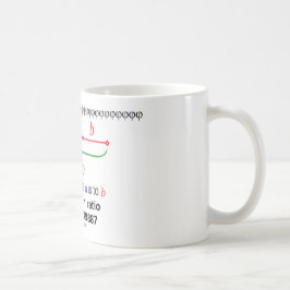 Det guld- förhållandet (matematik 1,6180339887) kaffemugg