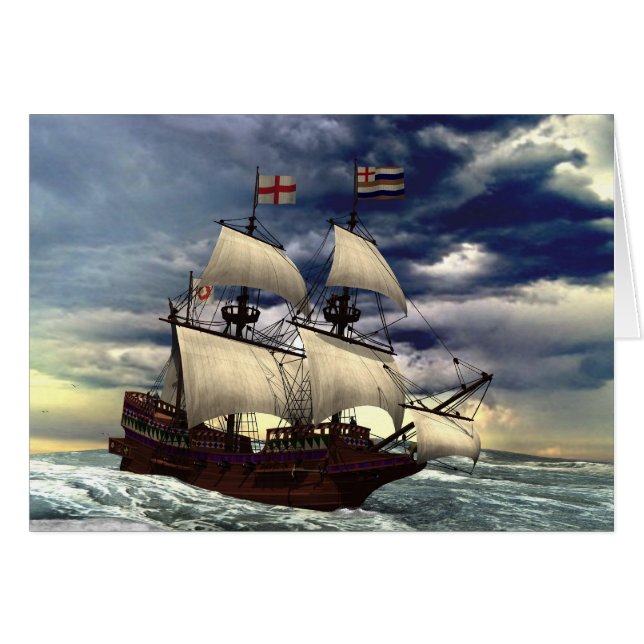 Det guld- Hind Hälsningskort (Framsidan Horizontal)