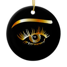 Det guld- ögat med ögonbryn och specificerar