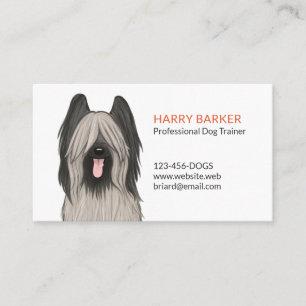 Det gulliga husdjuret för Briard tecknad hund   Visitkort