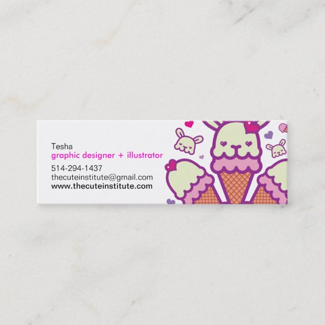 det gulliga institutkortet mini visitkort (Framsida)