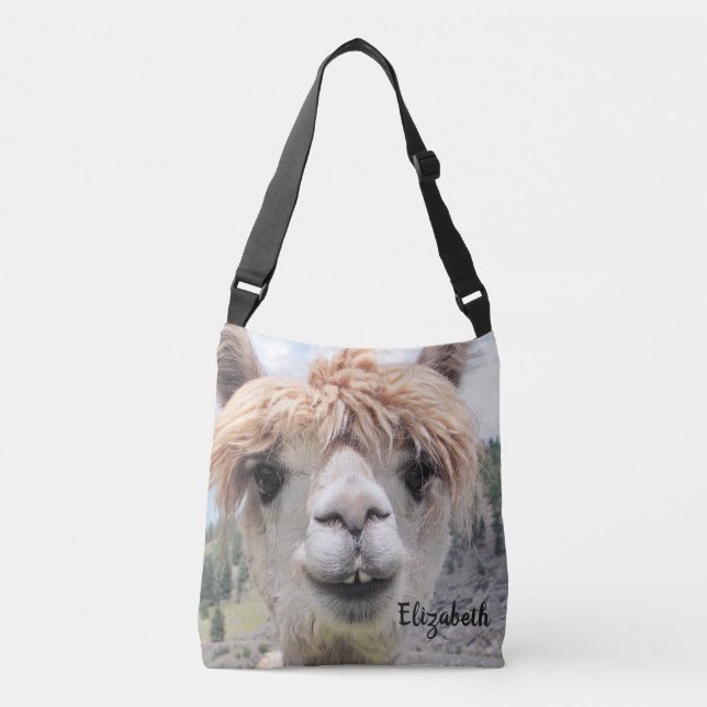 Det gulliga le Alpacafotoet avbildar Axelväska (Framsida)