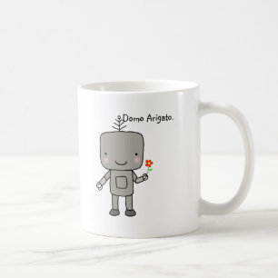 Det gulliga robotblommaleendet tackar dig Domo Kaffemugg