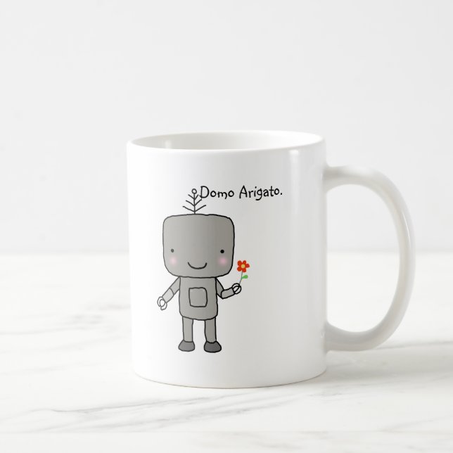 Det gulliga robotblommaleendet tackar dig Domo Kaffemugg (Höger)