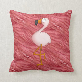 Det gulliga rosa flamingo- & fjädermönster kudder kudde