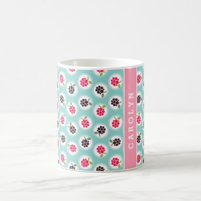Det gulliga turkoshallon mönstrar flickaktigt kaffemugg (Center)