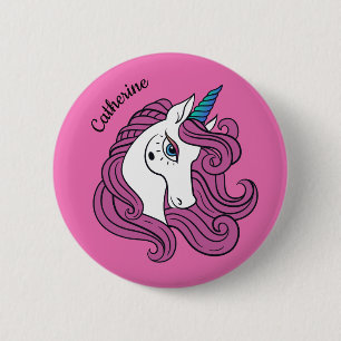 Det gulliga Unicornanpassningsbarnamn & färg Knapp