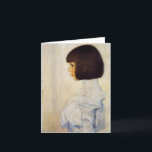 Det Gustav Klimt porträtt av Helene Klimt noterar Kort<br><div class="desc">Det Gustav Klimt porträtt av Helene Klimt noterar kortet. Oljemålning på papp från 1898. Ett stämningsmättat profilerar porträtt av Klimts dotter Helene som avslutas under konstnärens guld- period. En underbar gåva för fläktar av Klimt,  den österrikiska symbolismen och art nouveau.</div>