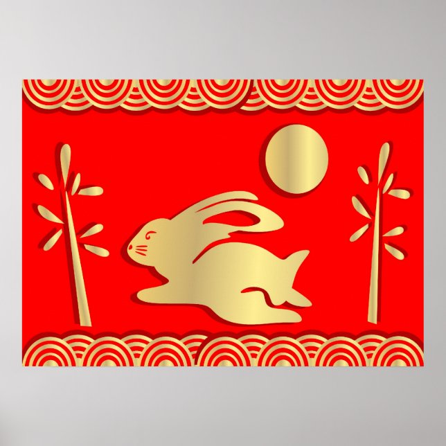 Det gyllene året för Poster utskrift av kanin (Framsidan)