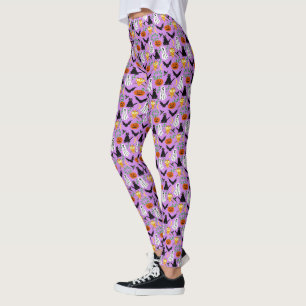 Det Halloween mönster varar spökskrivareare katt Leggings