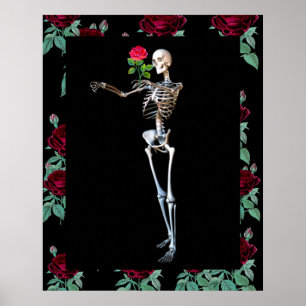 Det Halloween skelett med steg Poster