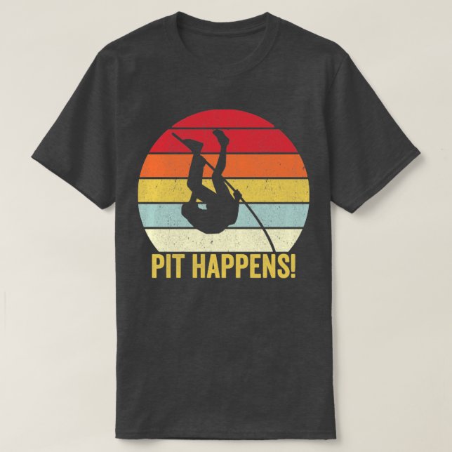 Det händer Retro på den konstiga pole Vault Pole V T Shirt (Design framsida)