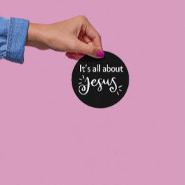 Det handlar helt om Jesus – julstickeri #06 Runt Klistermärke