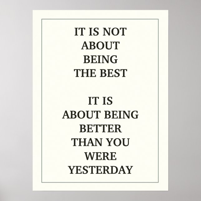 DET HANDLAR INTE OM ATT VARA DET BÄSTA DET HANDLAR POSTER (Framsidan)