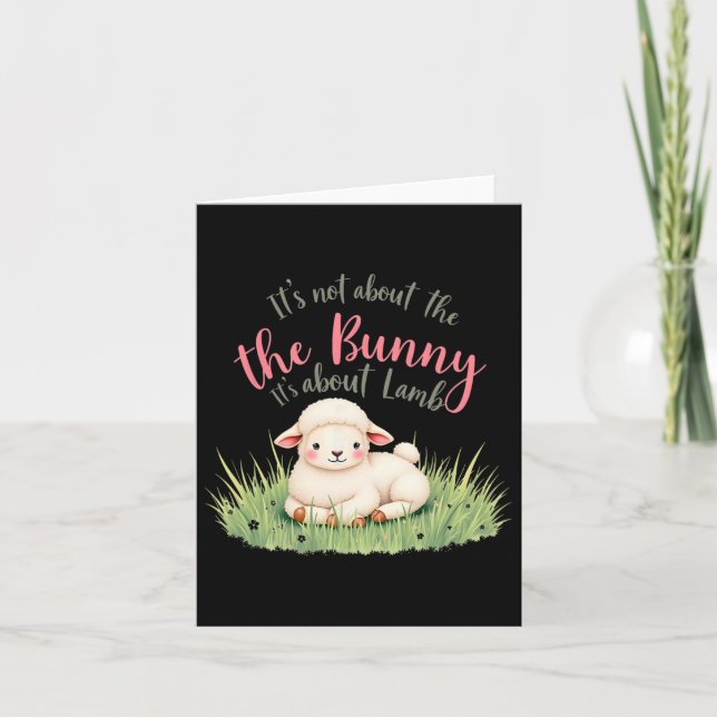 Det handlar inte om bunny om Lamb Påsk Jes. Kort (Framsida)