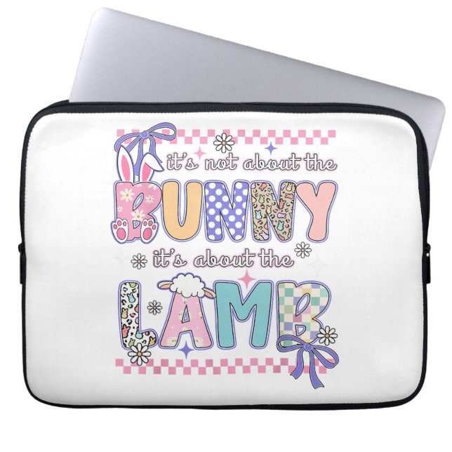Det Handlar Inte Om Kaninen Kristna Jesus Lamm Bib Laptop Fodral (Framsidan)