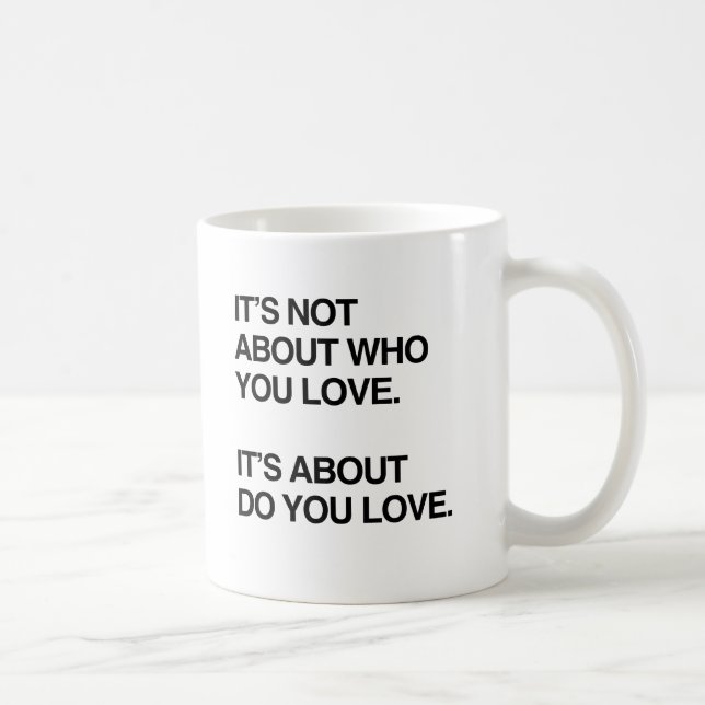 DET HANDLAR INTE OM VEM DU ÄLSKAR.png Kaffemugg (Höger)