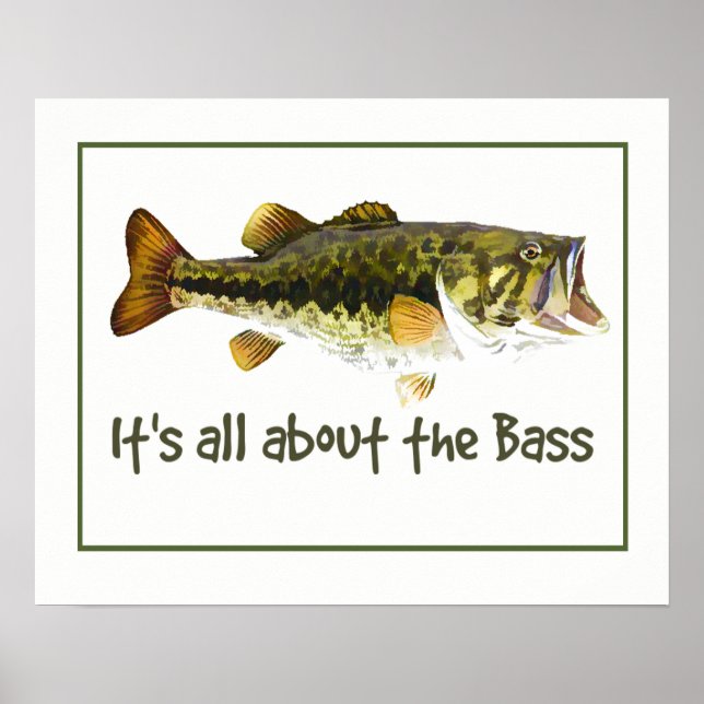 Det handlar om Bass Roligt Fishing Quote Poster (Framsidan)