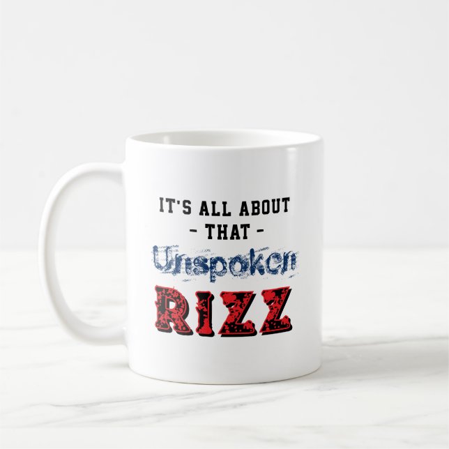 Det handlar om det outtalade Rizz Blå Röda Kaffemugg (Vänster)