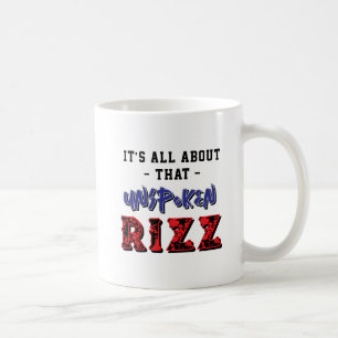 Det handlar om det outtalade Rizz-slanget rött blå Kaffemugg