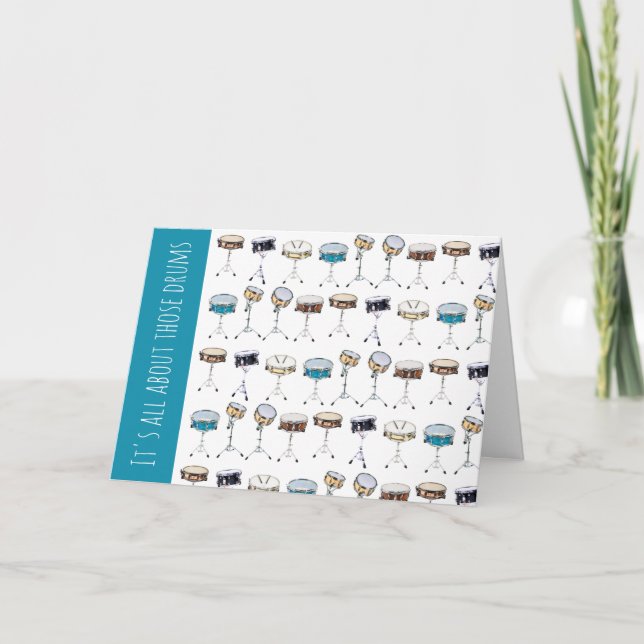 Det handlar om Drums Snare Drummer Birthday Kort (Framsida)