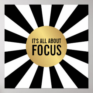 Det handlar om Focus Motivational Ord Poster
