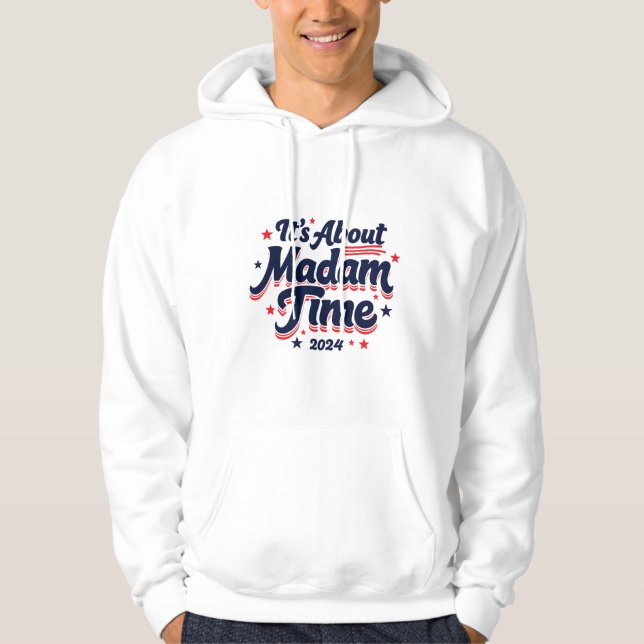 Det handlar om fru Time Kamala Harris Ekection Hoodie (Framsida)