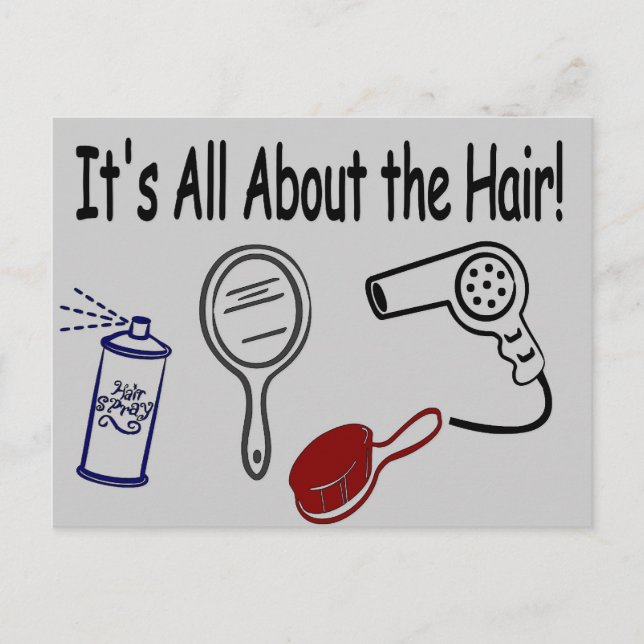 Det handlar om håret! vykort (Framsida)