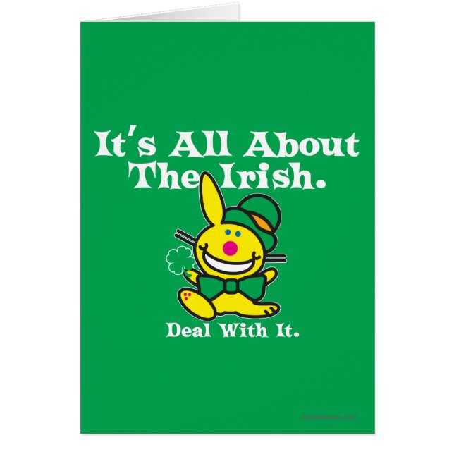 Det handlar om irländarna (grönt) hälsningskort (Framsidan)