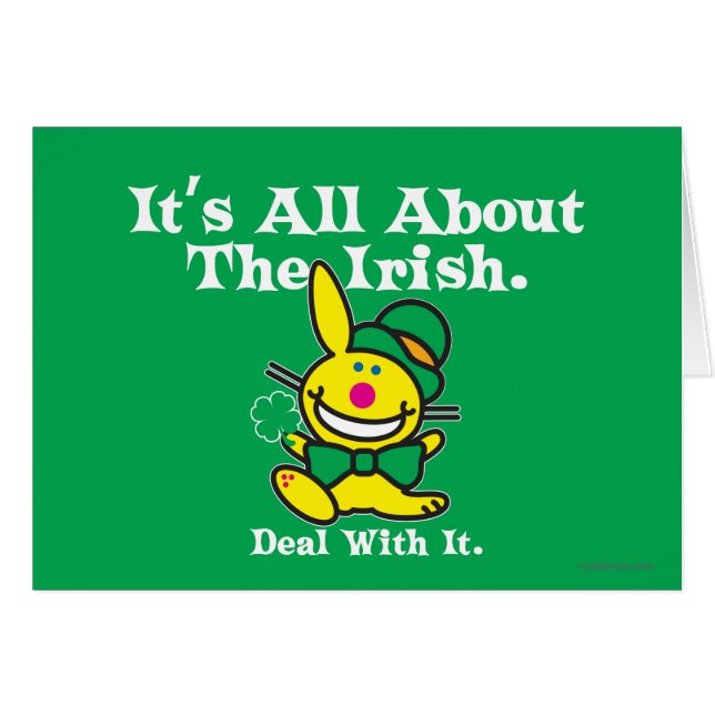 Det handlar om irländarna (grönt) hälsningskort (Framsidan Horizontal)